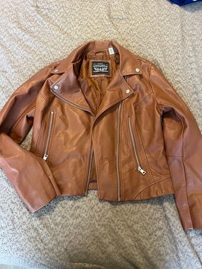 Levi's Women's Cognac Faux Leather Moto Jacket